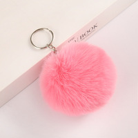 Porte-clés Pompon Imitation Lapin 8cm, Boule de Fourrure Douce, Pendentif Décoratif pour Clés