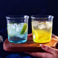 Verre à boire transparent de 340 ml (11 oz) avec impression de figurines mignonnes pour jus de fruits, lait, café, eau