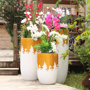 Maceta dorada única para flores, decoración de moda, diseño atractivo, centro comercial rosa para/<span class=keywords><strong>hotel</strong></span>/tienda/<span class=keywords><strong>casa</strong></span>, H014 - Product Image 5