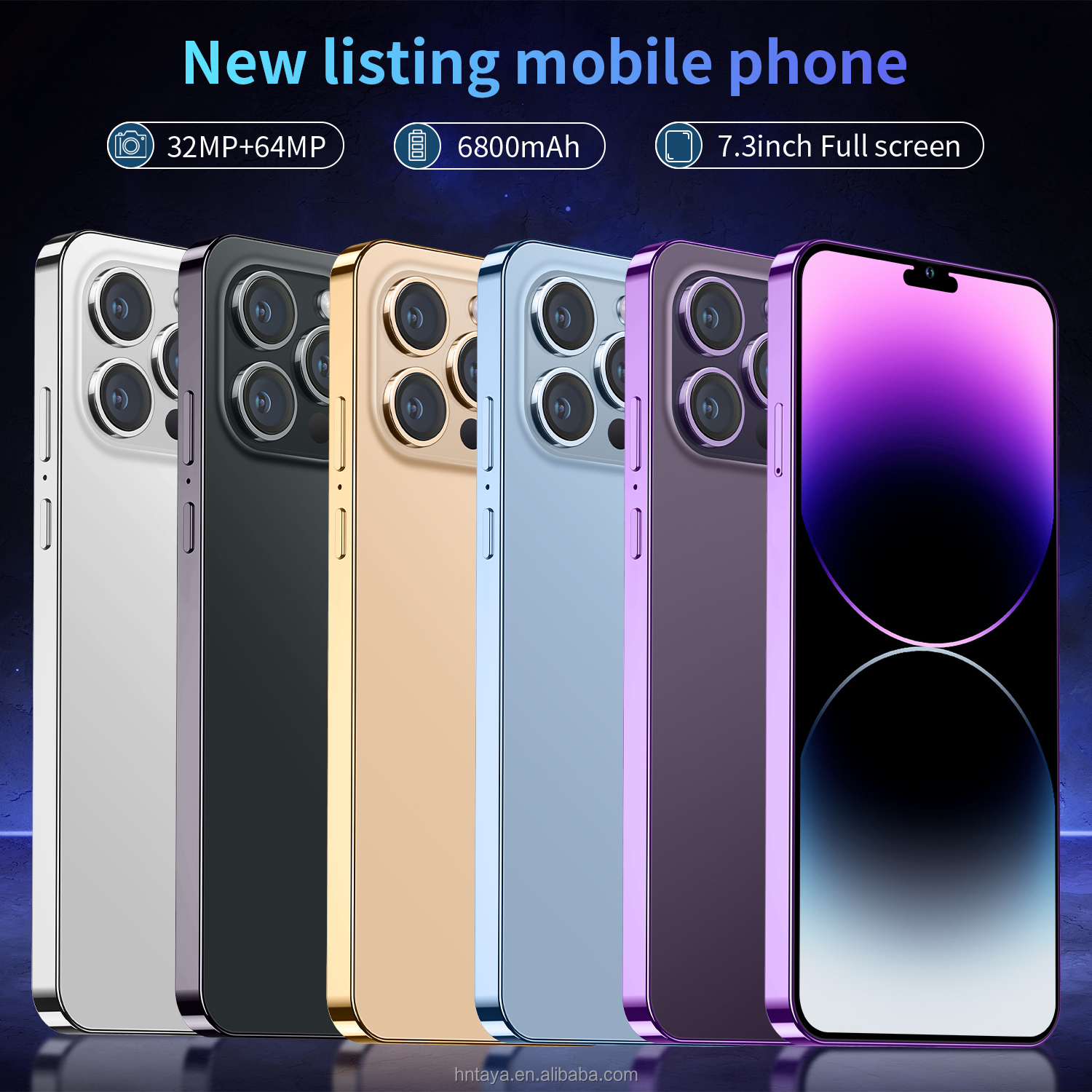 Fast drop ship Original i 14 pro max unlocked cell phone 7.3 inch Big Screen 12GB + 512GB Dual SIM Android 5G smart mobile phone