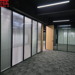 Akustische Glaswand mit Schlankem Aluminiumrahmen Gehärtete Paneele Modulare Komponenten Geschäftsausstattung Büro-Trennwand - Product Image 1