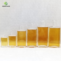 Échantillon gratuit Bouteille carrée en verre super flint de 500 ml, 700 ml, 750 ml avec impression sérigraphique pour whisky/vodka/gin
