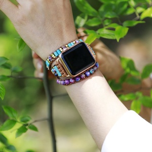 <span class=keywords><strong>Correa</strong></span> de reloj de colores con gema de <span class=keywords><strong>piedra</strong></span> Natural de lujo Bohemia 2024 al por mayor para <span class=keywords><strong>Apple</strong></span> <span class=keywords><strong>Watch</strong></span> de 45mm de plástico transpirable de alto valor - Product Image 2