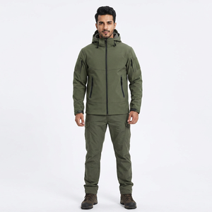 Men's Factory-Made Softshell <b>Jackets</b> High Street Waterproof Stand Collar <b>Hooded</b> Nylon Polyester for Winter Season New Condition - Product Image 1