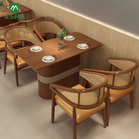 Meubles de Restaurant : Chaises en Rotin Personnalisables pour Restaurant Occidental et Salon de Thé, Ensemble Table et Chaises