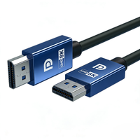 Câble DP 1.4 32,4 Gbps 8K 60Hz UHD plaqué or mâle-mâle pour moniteur, téléviseur, PC, ordinateur portable, projecteur, jeux
