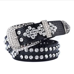 Cintura di Lusso con Strass GG da Uomo e da Donna con Diamanti e Strass Stile Western Glitter Firmata - Product Image 1