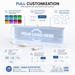 맞춤형 아크릴 데스크탑 LED 간판 공장 도매 로고 디스플레이 플라크 디자인 (비즈니스, 소매점 카운터 브랜딩 홍보용) - Product Image 6