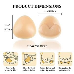 Ücretsiz boyut silikon Push-Up sütyen ekle yumuşak kumaş meme büyütücü ped görünmez Bikini üçgen şekli sindiren aksesuar - Product Image 6