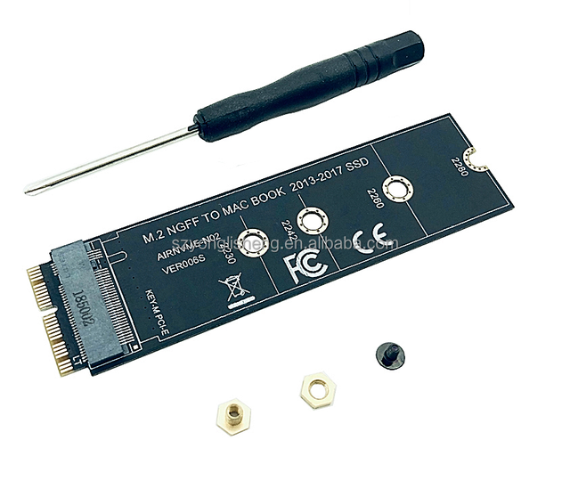 M key M.2 NGFF PCIe AHCI SSD Adapter Card for MACBOOK Air 2013 2014 2015 2017 A1465 A1466 Pro A1398 A1502 A1419 2230-2280 SSD