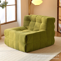 Fauteuil convertible moderne en tissu capitonné, une place, accoudoirs rembourrés, forme carrée, mobilier de salon, options jaune et beige