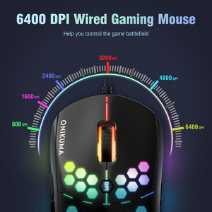 Souris de jeu filaire Onikuma CW903, design alvéolé ajouré, rétroéclairage RGB Chroma, pour joueurs d'e-sport professionnels - Product Image 3
