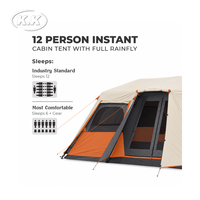 Tente familiale Kawagebo Kamp (KK) à montage instantané, grande tente cabane imperméable pour 12 personnes, idéale pour les aventures en plein air