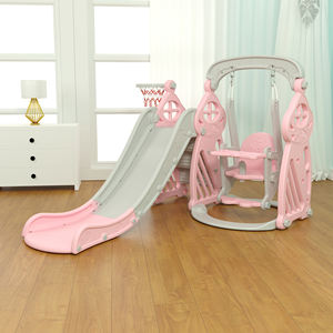 ชุดของเล่นพลาสติก Lldpe สำหรับ<span class=keywords><strong>เด็ก</strong></span>แบบ3-in-1พร้อมสไลด์และชิงช้าสำหรับโรงเรียนอนุบาลและสวนดีไซน์ใหม่ - Product Image 5