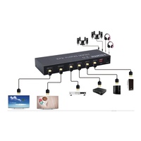 Terbaik HDMI Matrix Switcher 4 K/60Hz 4X2 UHD Dukungan 3D Down Scaler Lpcm/ dolb/DTS 5.1 Channel