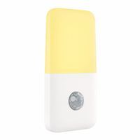 Veilleuse LED à détecteur de mouvement, lumière chaude 2700K, design carré minimaliste, lampe à brancher à faible consommation d'énergie pour éclairage intérieur