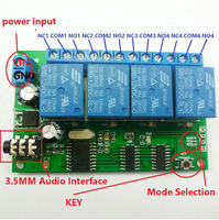 Module de relais de commande à distance AD22B04 DC 12V 4 canaux avec décodeur de signal sonore DTMF MT8870 pour LED, moteur, PLC et maison intelligente