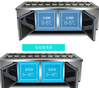 Vente en gros Réfrigérateur à salade de table en acier inoxydable à trois portes Chauffe-plats électrique pour buffet