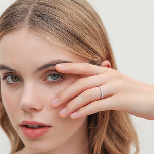 सबसे ज्यादा बिकने वाली ट्रेंडी फैशन महिला लक्जरी गहने 1.5 मिमी मोसानाइट s925 स्टर्लिंग सिल्वर टेनिस रिंग क्रिसमस - Product Image 5