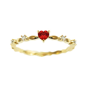 Anello a Forma di Cuore Rosso per Dito Indice da Donna - Product Image 1