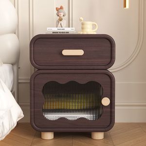 Comodino Moderno in Legno Massello di Pino con 2 Cassetti, Bianco, Piccolo Comodino Intelligente <span class=keywords><strong>per</strong></span> Bambini, <span class=keywords><strong>per</strong></span> Camera da Letto e Appartamento - Product Image 4