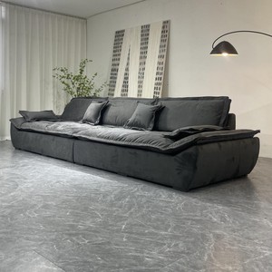 Italian Minimalist Sail Sofa Frosted Tech Fabric Designer Down Filled Straight Fabric Sofa For Small Living Room - Product Image 5