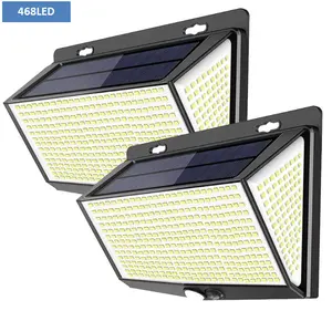 468 LED luce solare sensore del corpo umano lampada solare IP65 luce esterna regolazione automatica luminosità giardino lampione