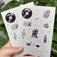 Feuille d'autocollants 3D en époxy personnalisée A6, autocollants 3D en résine personnalisés pour ordinateur portable, bouteille d'eau, décoration de journal