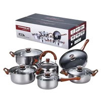 Ensemble de 12 casseroles en acier inoxydable/articles de cuisine ménagers/cuisson/casseroles