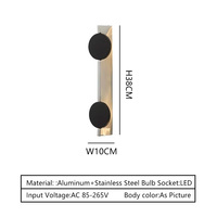 Lampe murale LED moderne en acier inoxydable créative, double disque, éclairage d'ambiance artistique pour salon