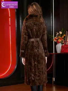 <span class=keywords><strong>Cappotto</strong></span> in Vera Pelliccia FMY con Collo in <span class=keywords><strong>Visone</strong></span> Patchwork per <span class=keywords><strong>Donna</strong></span> Invernale Ispessito Lunghezza Media <span class=keywords><strong>Cappotto</strong></span> Nobile 67889 - Product Image 3