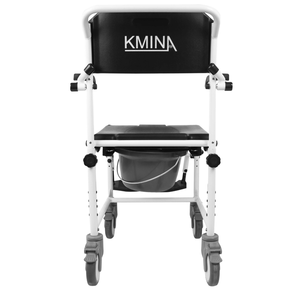 <b>Shower</b> <b>Chair</b> with Wheels for Seniors, Wheelchair with Commode, Black Bath <b>Chair</b> KMINA K30010 - Product Image 4