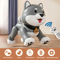 Jouet robot chien interactif avec musique dansante, capteur tactile, sons d'animaux, télécommande infrarouge, robot chien programmable pour enfants