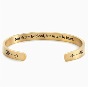 Bijoux inspirés, vous pouvez faire des choses dures, manchette, Bracelet, vous êtes magique, pas sœurs par sang, mais sœurs par coeur - Product Image 3