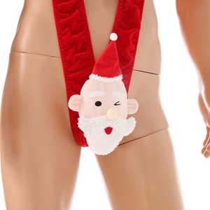Mono de una Pieza con Cuello en V de Papá Noel para Hombre, Ropa Interior Sexy Ajustada de Punto de Poliéster - Product Image 6