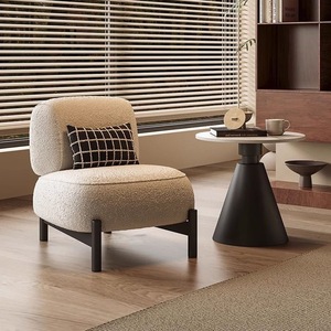 Fauteuil simple en bois massif <span class=keywords><strong>de</strong></span> style japonais, design crème, luxe léger, multifonctionnel, en fer, pour balcon, fauteuil inclinable <span class=keywords><strong>de</strong></span> loisirs, petit modèle - Product Image 1