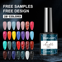 Échantillons gratuits toutes saisons neutre Soak Off vernis à ongles 15ml vente en gros Crackle Gel vernis pour Nail Art