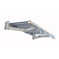 Auvent de terrasse rétractable personnalisé en polyester, imperméable, résistant au vent, avec structure en alliage d'aluminium, commande manuelle ou à distance.