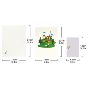 Nouvelle carte pop-up 3D créative pour voiturette de golf, cadeau fait main, sculpture en papier - Product Image 3