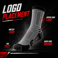 Chaussettes de sport montantes rayées avec logo personnalisé, absorbant les chocs, pour activités de plein air, chaussettes athlétiques unisexes personnalisées