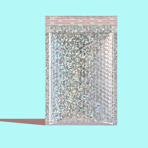Bolsa de Burbujas Gruesa y Colorida con Recubrimiento Láser Plateado, No Tóxica, de 0.5 Mil de Grosor, 18X23+4CM, Bolsa de Embalaje para Envíos Aéreos de Productos de Belleza - Product Image 1