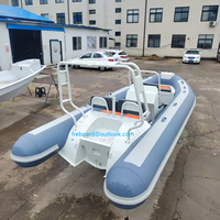 Bateau pneumatique de pêche en aluminium à double coque en V de 4,8 m (16 pieds) avec coque en PVC/Hypalon/Orca de 1,2 mm pour yacht sportif, vente de bateaux à rames