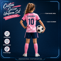 Ensemble de maillots de football personnalisés pour enfants, vert menthe, rayures blanches sur la poitrine, respirant, 100% polyester, séchage rapide, extensible dans quatre directions