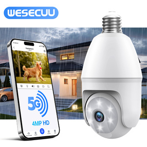 Wesecuu 4MP Màu Tầm Nhìn Ban Đêm Không Dây Wifi Máy Ảnh Thông Minh An Ninh Máy Ảnh 360 Xoay Wifi <span class=keywords><strong>IP</strong></span> PTZ Ánh Sáng Bóng Đèn Máy Ảnh - Product Image 1