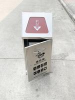 Poubelle de tri des déchets pour station de métro avec couvercle à poussoir, aéroport, parc, 4 compartiments, rectangulaire, en acier inoxydable, poubelle de recyclage