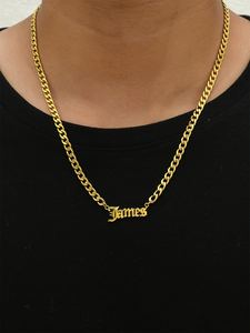 สร้อยคอจี้สแตนเลสสตีลแบบโซ่ 1 เส้น สไตล์ทันสมัย สำหรับผู้ชาย พร้อมสลักชื่อ มอบให้สามี เพื่อน พี่ชาย - Product Image 4