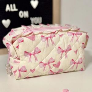 Bolsas de Maquillaje de Viaje Ecológicas con Estampado Floral, Bolsa de Coser Acolchada de Algodón Personalizada con Cierre, Bolsa de Dama de Honor Duradera para Mujer - Product Image 6