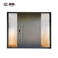 Porte de sécurité en aluminium de haute qualité de style moderne USA avec mécanisme pivotant pour entrée résidentielle