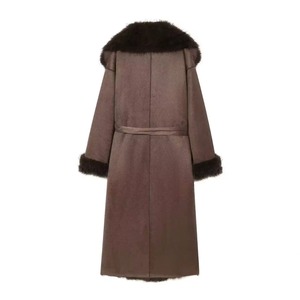 Abrigo Largo Informal de Moda con <span class=keywords><strong>Cuello</strong></span> de Piel Sintética Negra y Cinturón, Estilo <span class=keywords><strong>Mao</strong></span> <span class=keywords><strong>Mao</strong></span>, para Otoño - Product Image 2