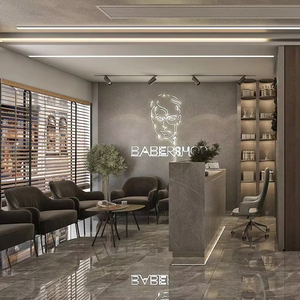 Luxury Barber Shop Interior Design | Men Salon Display Furniture & Customized Store Decoration - Product Image 2